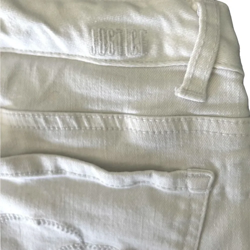 2/$15! Justice White Bermuda Jean Shorts Rolled Cuff Girls Plus Size 18